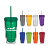 16 oz. Econo Double Wall Tumbler With Lid With Straw
