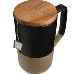 16 oz. Tahoe Tea & Coffee Ceramic Mug with Wood Lid
