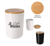 24 Oz. Ceramic Container With Bamboo Lid